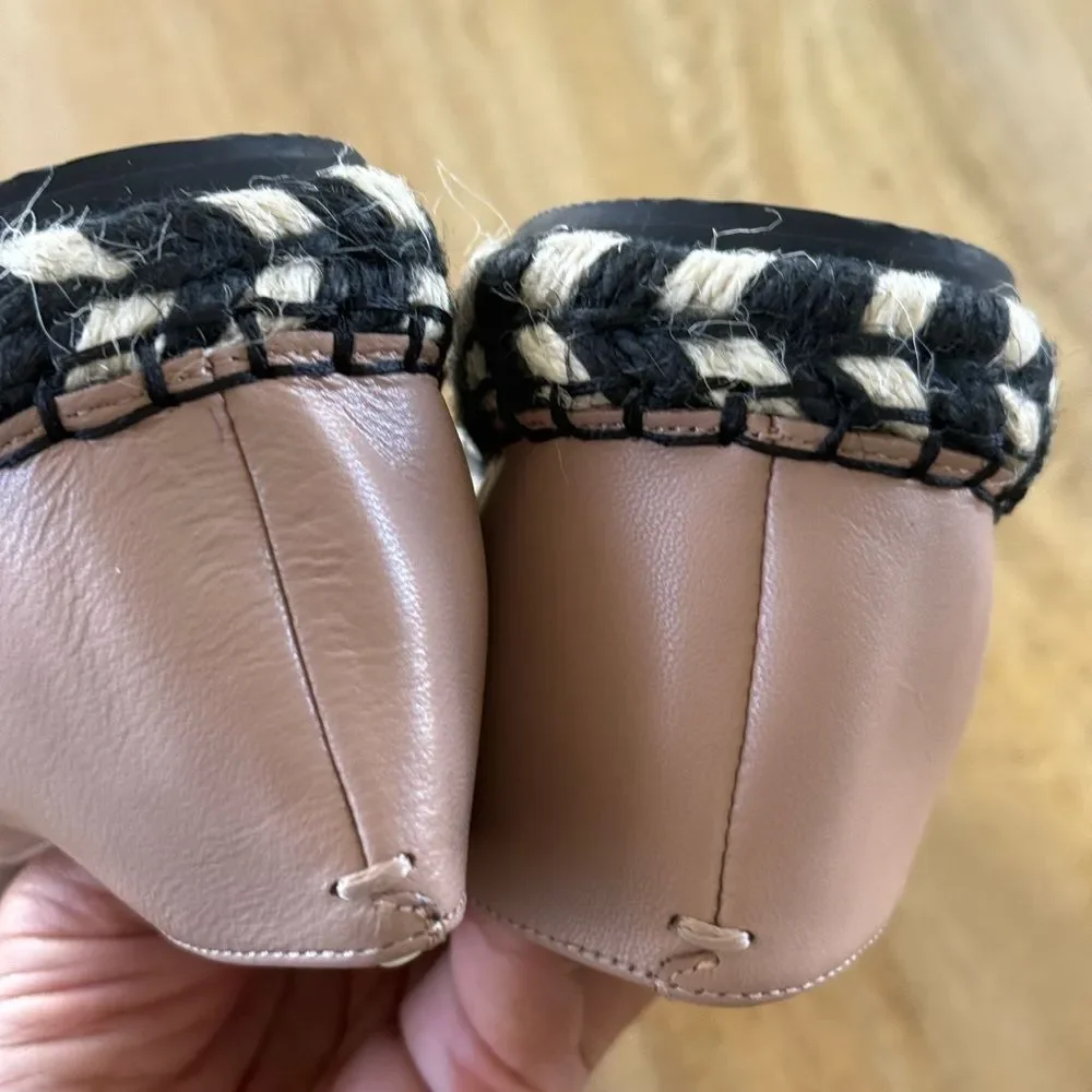 SALLY | Espadrille Skimmer Flats Sz 8 NWT black and tan